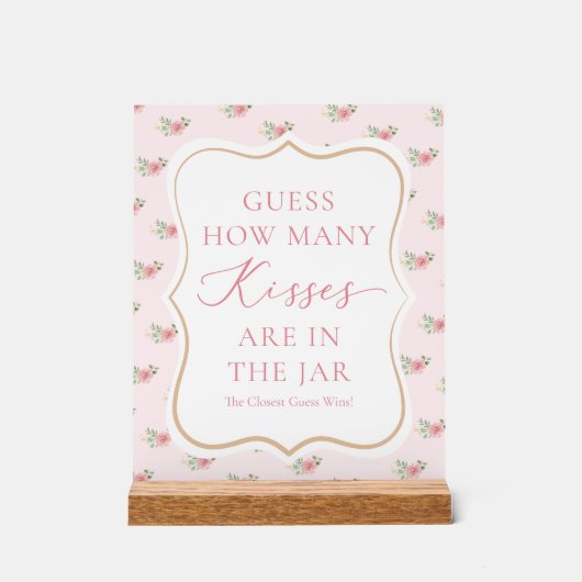 ウェディングパーティーのゲストがキスの数を当てよう! アクリルサイン (正面)