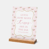 ウェディングパーティーのゲストがキスの数を当てよう! アクリルサイン (傾斜)