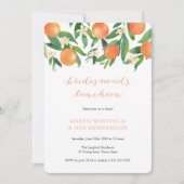 ウェディングパーティーのランチ会（炭灰色のオレンジ色のタンジェリンのテーマ） 招待状 (正面)