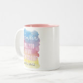 ウェディングパーティーの仲間になってくれる? ウォーターカラーのマグカップ ツートーンマグカップ (正面左)