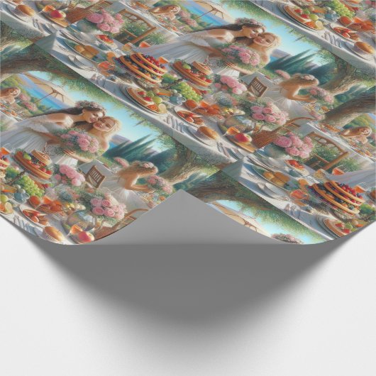 ウェディングパーティーの包装紙 ラッピングペーパー (角)