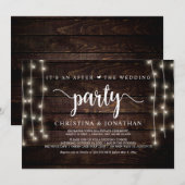 ウェディングパーティーの後のお祝い会、ラスティックエロープメント 招待状 (正面/裏面)