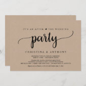 ウェディングパーティーの後、ラスティッククラフトの小さな結婚式 招待状 (正面/裏面)