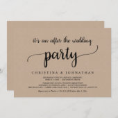 ウェディングパーティーの後、ラスティッククラフトの秘密結婚式 招待状 (正面/裏面)