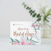 ウェディングパーティーの提案　あなたが私の最高の女友達になってくれますか ポストカード (スタンド正面)