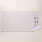 ウェディングパーティーの花嫁の介添え人 | モダン ミニマリスト スクリプト ブラッシュ ピンク ビーチタオル (正面)