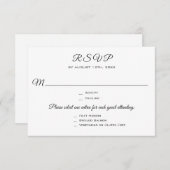 ウェディングパーティーまたはイベント3エントリRSVP応答 出欠カード (正面/裏面)