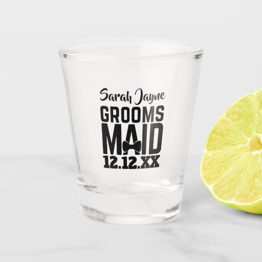 ウェディングパーティーグロムスメパーソナライズされたードショットグラス ショットグラス (正面)