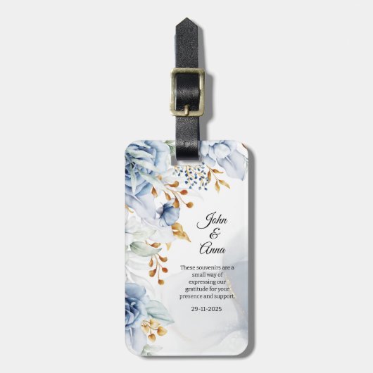 ウェディングパーティーゲストお土産プレゼント ラゲッジタグ (正面縦)