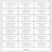 ウェディングパーティーゲスト住所 シールステッカー シール (シート)