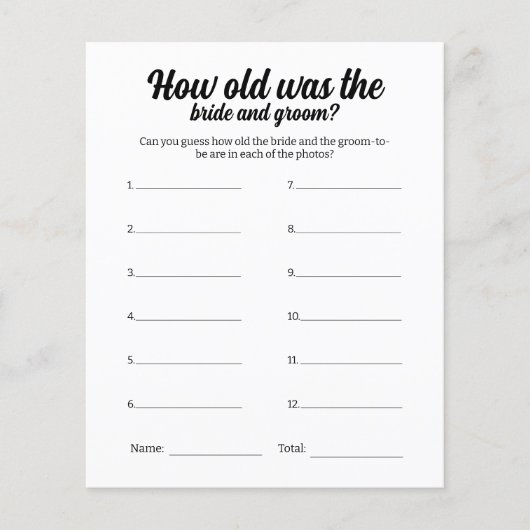 ウェディングパーティーゲーム彼らが推測していた写真 チラシ (正面)
