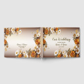 ウェディングパーティーゴールデンオレンジ白素朴花 ゲストブック (全面)