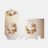 ウェディングパーティーゴールデンオレンジ白素朴花 フェイバーボックス (折り畳みなし)