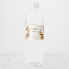 ウェディングパーティーゴールデンオレンジ白素朴花 ペットボトルラベル