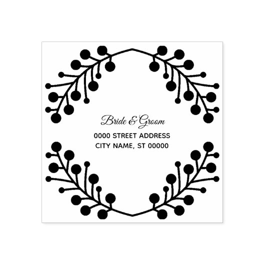 ウェディングパーティーゴールデンフラワ素朴ー ラバースタンプ (インプリント)