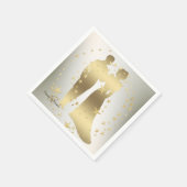 ウェディングパーティーゴールデン新郎新婦ヴィンテージ スタンダードカクテルナプキン (角)