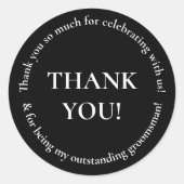 ウェディングパーティーサンキュー結婚式の引き出物シール ラウンドシール (正面)