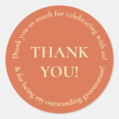 ウェディングパーティーサンキュー結婚式の引き出物シール ラウンドシール (正面)