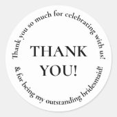 ウェディングパーティーサンキュー結婚式の引き出物シール ラウンドシール (正面)