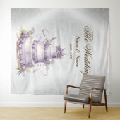 ウェディングパーティーシルバーグリッタースパークルエレガント タペストリー (インサイチュ(横))