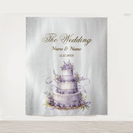 ウェディングパーティーシルバーグリッタースパークルエレガント タペストリー