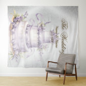 ウェディングパーティーシルバーグリッタースパークルエレガント タペストリー (インサイチュ(横))