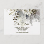 ウェディングパーティーシルバーゴールデンホワイトローズフラワー エンクロージャーカード (正面)