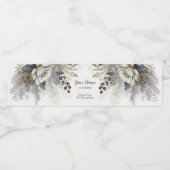 ウェディングパーティーシルバーゴールデンホワイトローズフラワー ペットボトルラベル (シングルラベル)