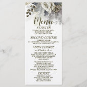 ウェディングパーティーシルバーゴールデンホワイトローズフラワー メニュー (正面)