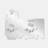 ウェディングパーティーシルバーハートグレイエレガント フェイバーボックス (折り畳みなし)