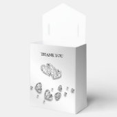 ウェディングパーティーシルバーハートグレイエレガント フェイバーボックス (オープン)