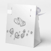 ウェディングパーティーシルバーハートグレイエレガント フェイバーボックス (裏面サイド)