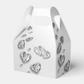 ウェディングパーティーシルバーハートグレイエレガント フェイバーボックス (裏面サイド)