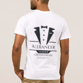 ウェディングパーティータキシードのギフトの行商人 Tシャツ (裏面)