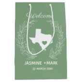 ウェディングパーティーテキサス州へようこカスタムそ。 ミディアムペーパーバッグ (正面)