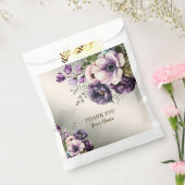 ウェディングパーティーパープルピンクの花が金色にエレガントなる フェイバーバッグ (封をした状態)