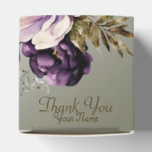 ウェディングパーティーパープルピンクの花が金色にエレガントなる フェイバーボックス (上部)