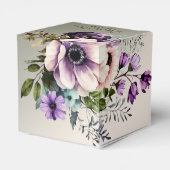 ウェディングパーティーパープルピンクの花が金色にエレガントなる フェイバーボックス (裏面サイド)