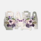 ウェディングパーティーパープルピンクの花が金色にエレガントなる フェイバーボックス (折り畳みなし)