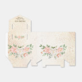 ウェディングパーティーパープルピンクの花が金色にエレガントなる フェイバーボックス (折り畳みなし)