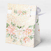 ウェディングパーティーパープルピンクの花が金色にエレガントなる フェイバーボックス (裏面サイド)