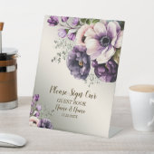 ウェディングパーティーパープルピンクの花が金色にエレガントなる 台座サイン (インサイチュ)