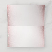 ウェディングパーティーピンクの水色の花の光沢のあるグリッター プレイスカード (内部開封)