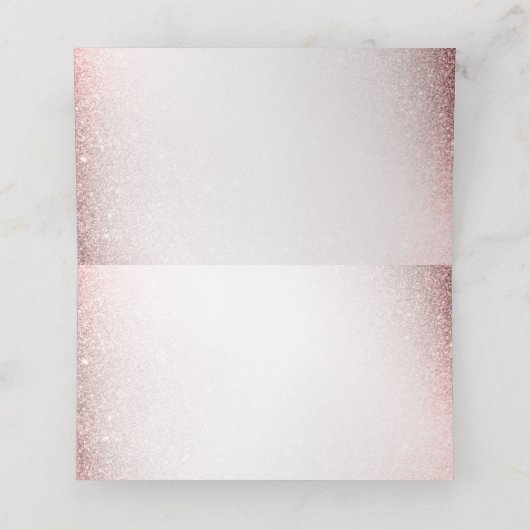 ウェディングパーティーピンクの水色の花の光沢のあるグリッター プレイスカード (内部開封)