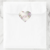 ウェディングパーティーピンク白素朴花エレガント ハートシール (バッグ)