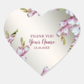 ウェディングパーティーピンク白素朴花エレガント ハートシール (正面)