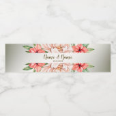 ウェディングパーティーピーチオレンジ葉フローラ素朴 ペットボトルラベル (シングルラベル)