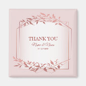 ウェディングパーティーピーチ葉ピンクモダン マグネット (正面)