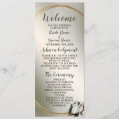 ウェディングパーティーホワイトバーズコカトゥーグリーン葉 プログラム (正面)