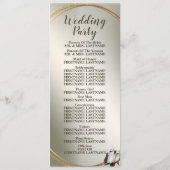 ウェディングパーティーホワイトバーズコカトゥーグリーン葉 プログラム (裏面)